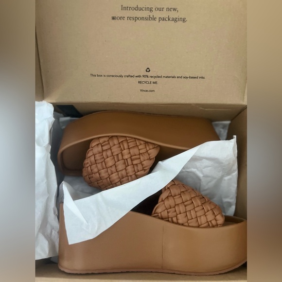 VINCE Mari Wedge Sandals in Tan - Picture 5 of 14